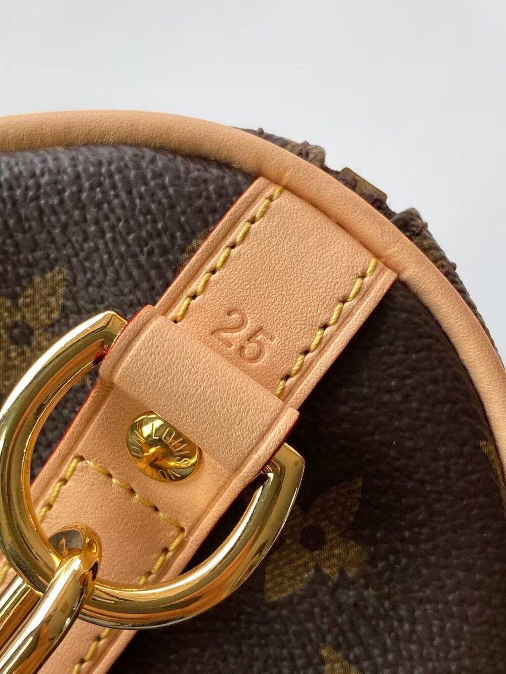 Louis Vuitton Speedy Bandouliere Handbag with Monogram Canvas and Gold Hardware - Picture 8 of 9